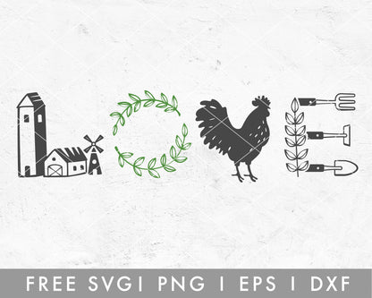 FREE Farmhouse SVG | Love Farm SVG Cut File for Cricut, Cameo Silhouette | Free SVG Cut File