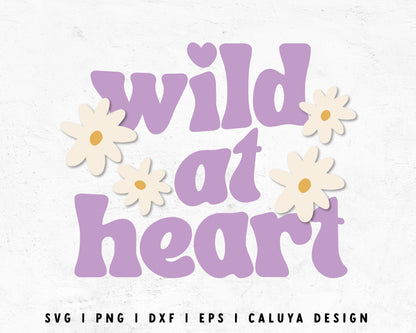 FREE Wild At Heart SVG | Retro  SVG Cut File for Cricut, Cameo Silhouette | Free SVG Cut File