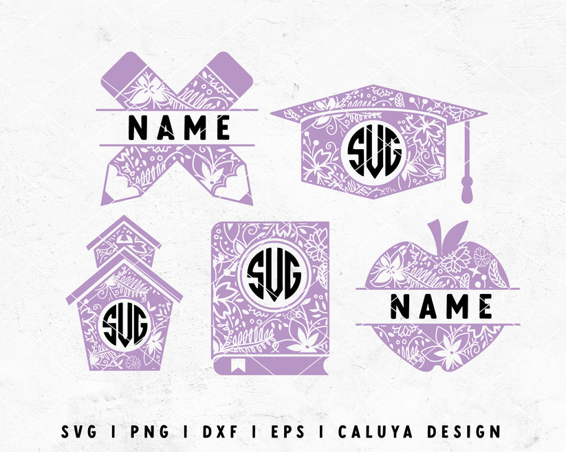 FREE School SVG | Teacher SVG | Monogram SVG Cut File for Cricut, Cameo ...