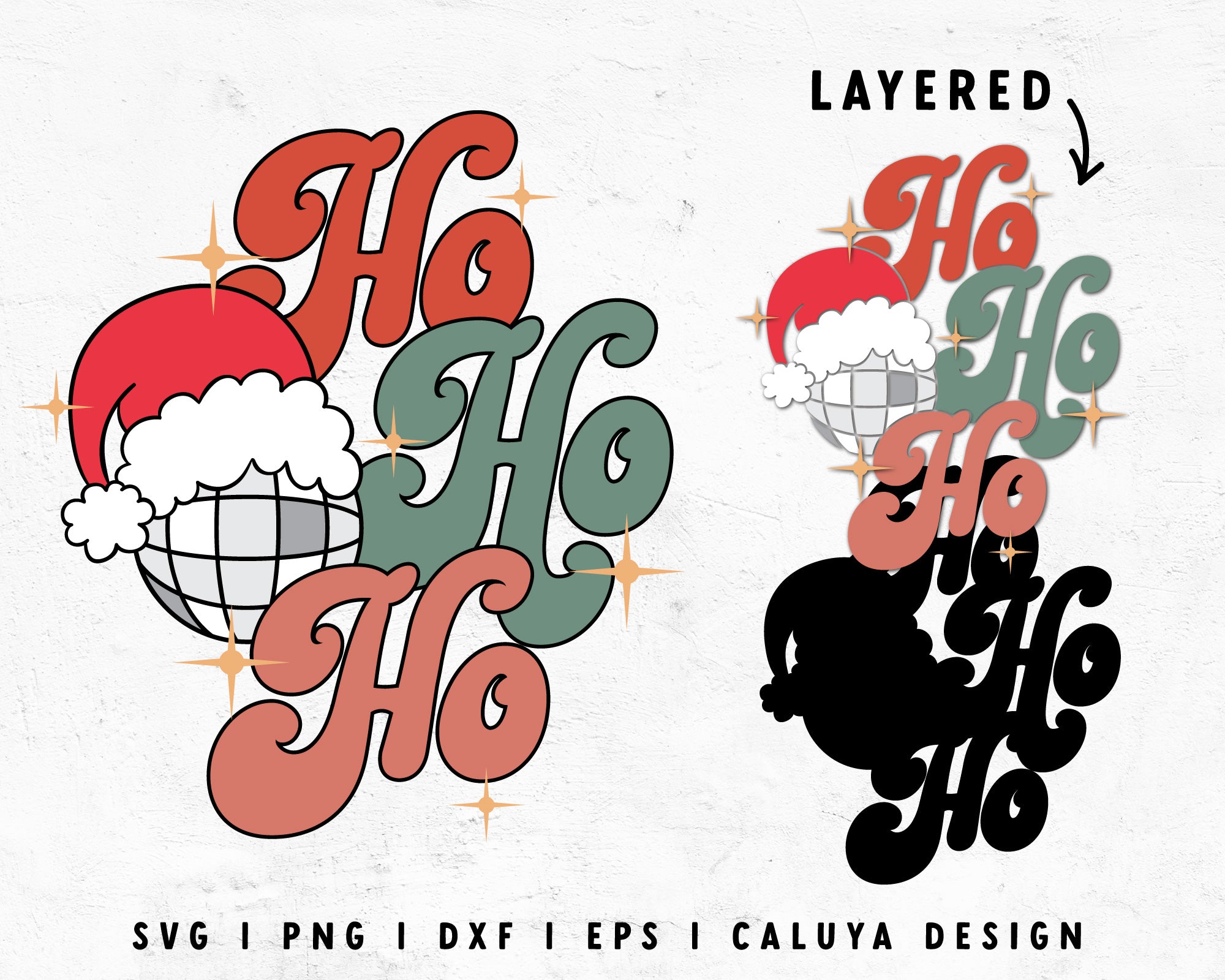 FREE Retro Ho Ho Ho SVG | Mirror Ball SVG Cut File for Cricut, Cameo ...