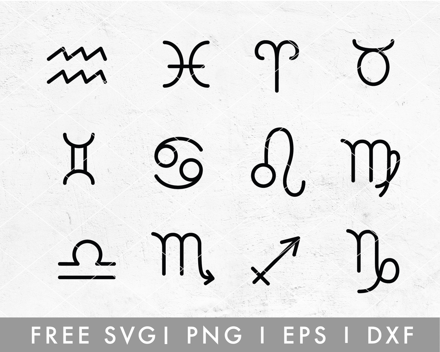FREE Zodiac Signs SVG File for Cricut, Cameo Silhouette | Free SVG Cut File