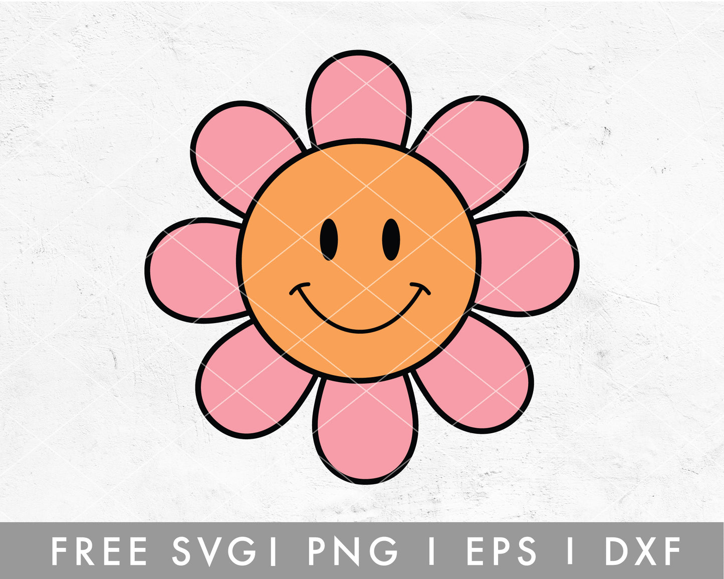 FREE Retro Smiley Flower SVG