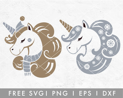 FREE Christmas Shimmering Unicorn SVG