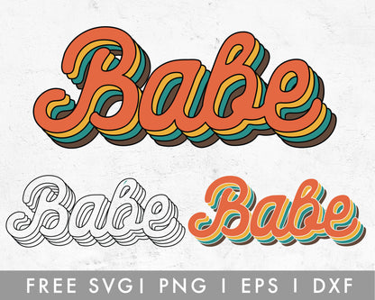 FREE Retro Babe SVG Cut File for Cricut, Cameo Silhouette | Free SVG Cut File