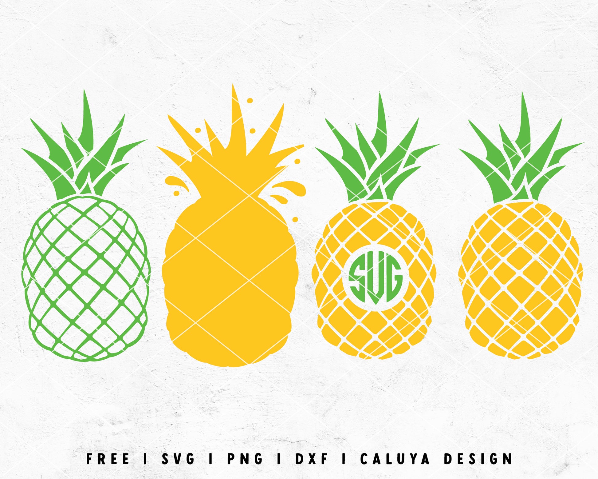 FREE Pineapple SVG | Monogram SVG Cut File for Cricut, Cameo Silhouette | Free SVG Cut File