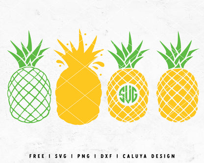 FREE Pineapple SVG | Monogram SVG Cut File for Cricut, Cameo Silhouette | Free SVG Cut File