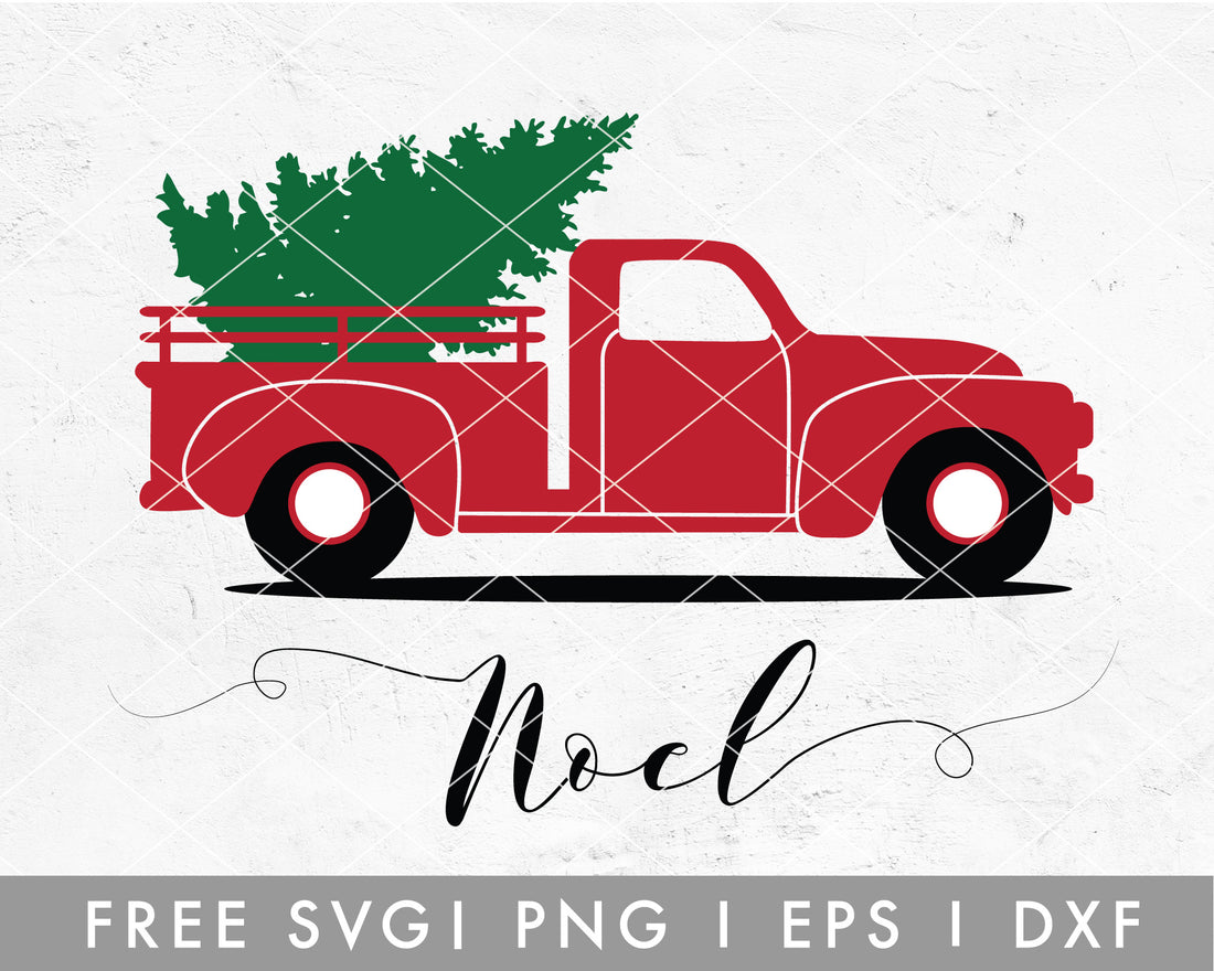 Free Vintage Truck Christmas Svg For Cricut, Cameo Silhouette – Caluya 