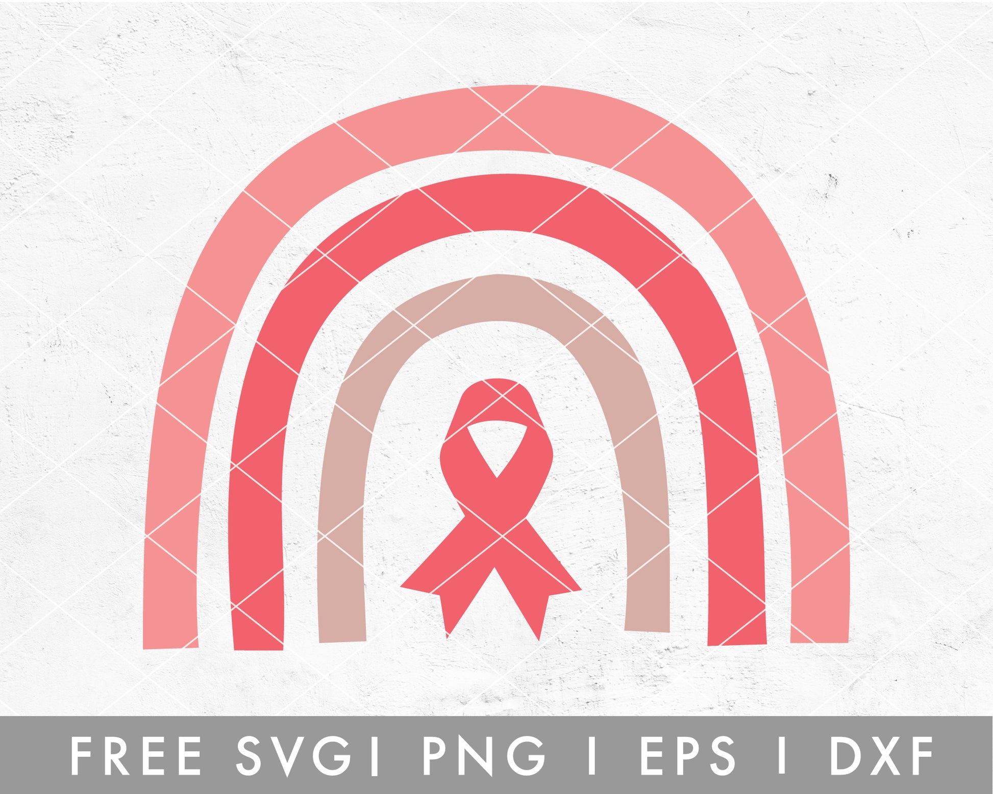 FREE Breast Cancer Awareness Rainbow SVG Cut File for Cricut, Cameo Silhouette 