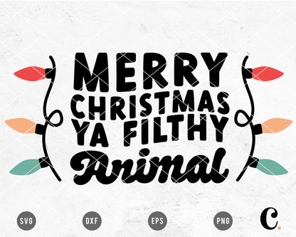 Merry Christmas Ya Filthy Animal SVG Cut File for Cricut, Cameo Silhouette | Christmas Home Alone SVG Cut File for Kids