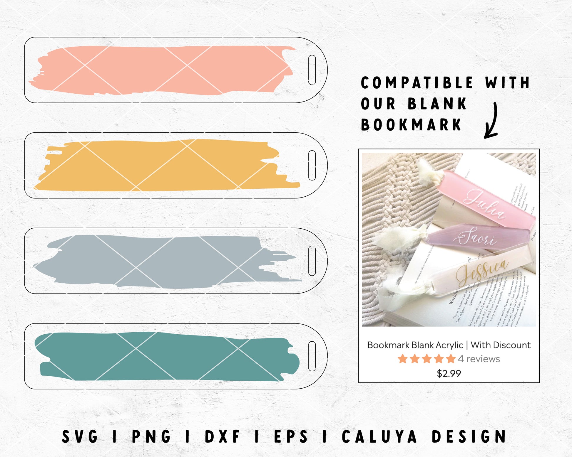 China Factory DIY Sublimation Blank Acrylic Bookmarks, Rectangle