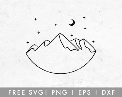 FREE Boho Minimal Mountain SVG Cut File for Cricut, Cameo Silhouette | Camping, Mountain Climbing cut file SVG