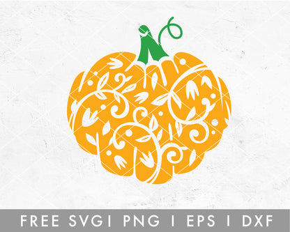 FREE Floral Pumpkin SVG Cut File for Cricut, Cameo Silhouette 