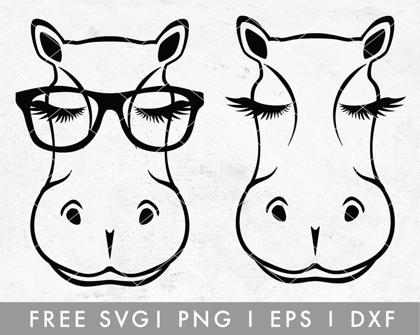 Free FREE Animal Face SVG Hippo SVG Cut File for Cricut, Cameo