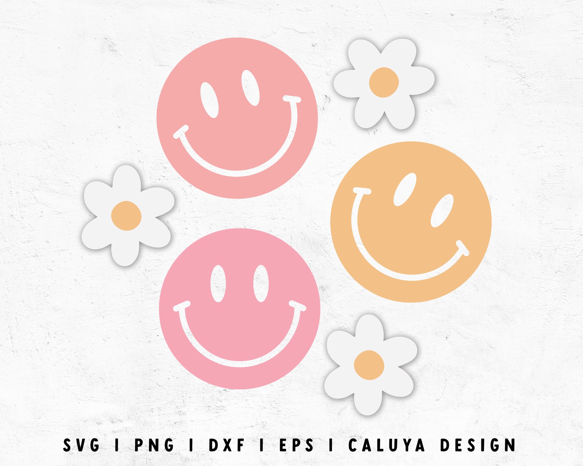 Blue Smiley face png Flower smiley face sublimation Retro