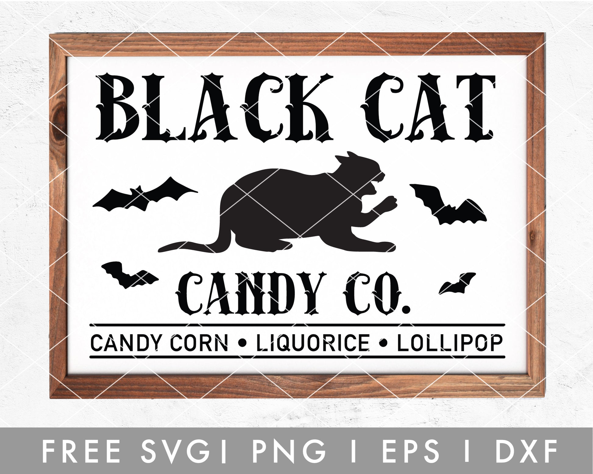 FREE Black Cat Candy Sign SVG Cut File for Cricut, Cameo Silhouette  | Halloween SVG