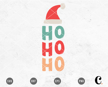 Santa Ho Ho Ho SVG For Cricut, Cameo Silhouette | Christmas SVG Cut File, Holiday SVG Cut File for kids