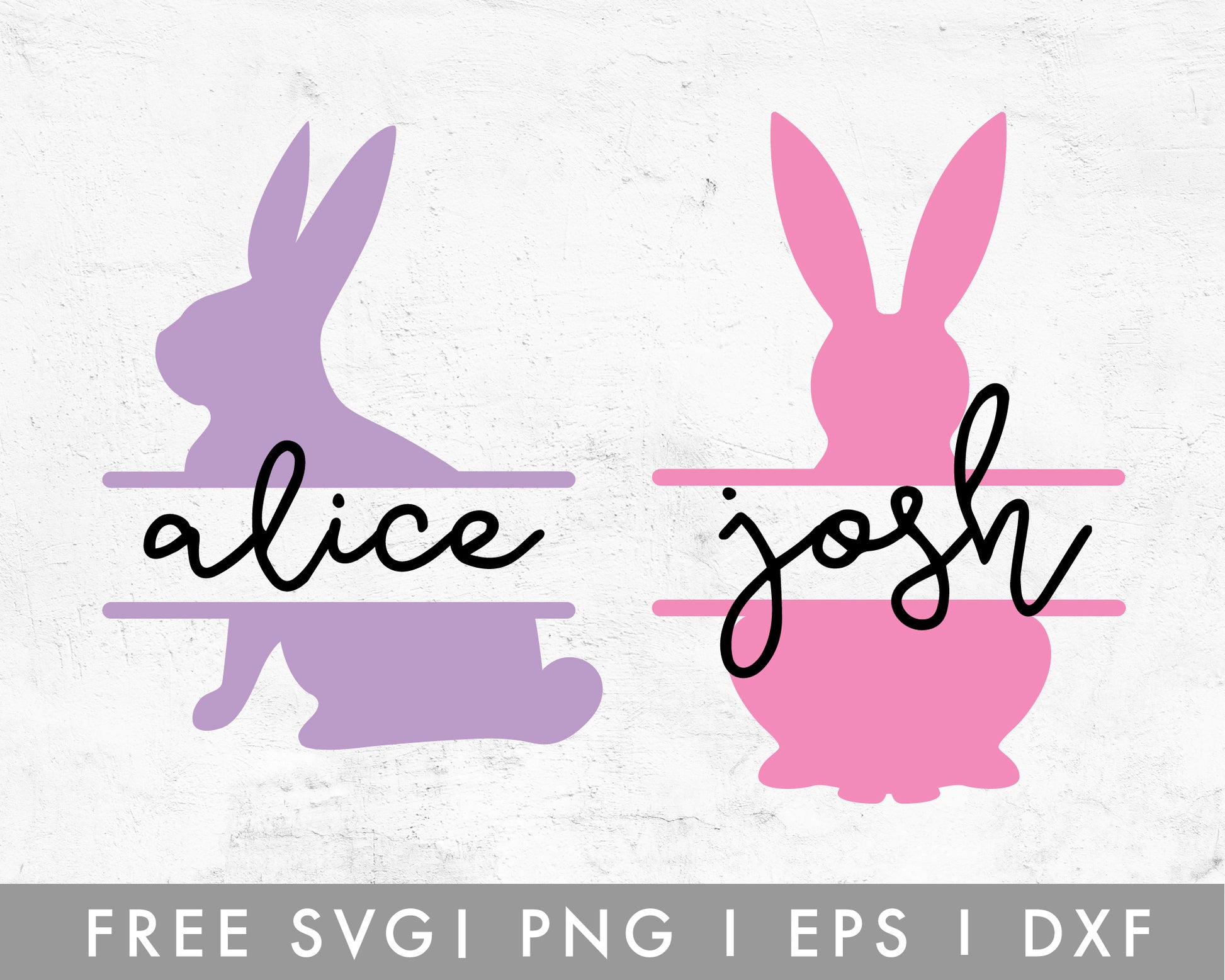 FREE Bunny Split Monogram SVG Cut File for Cricut, Cameo Silhouette | Free SVG Cut File