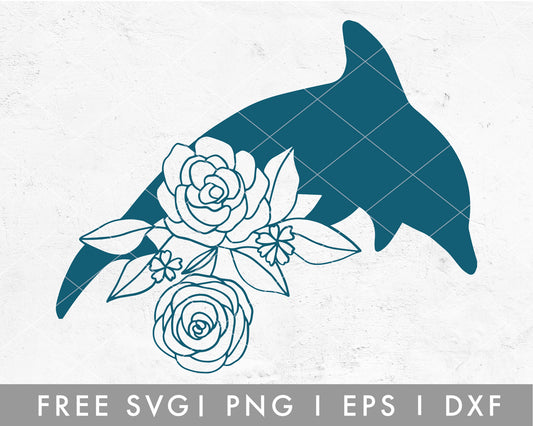 FREE Floral Dolphin SVG