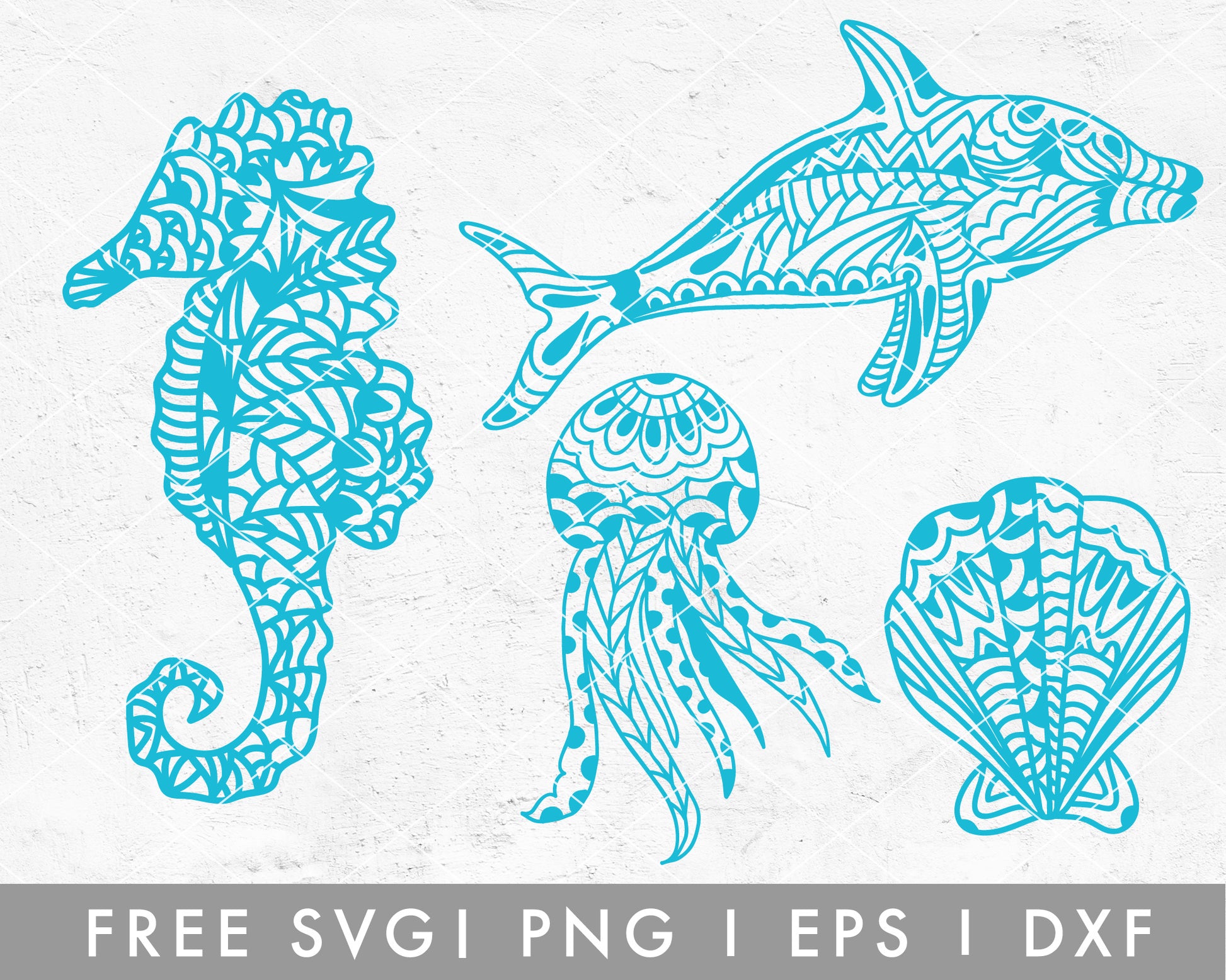 FREE FREE Mandala SVG | Sea Animals SVG Cut File for Cricut, Cameo Silhouette | Free SVG Cut File