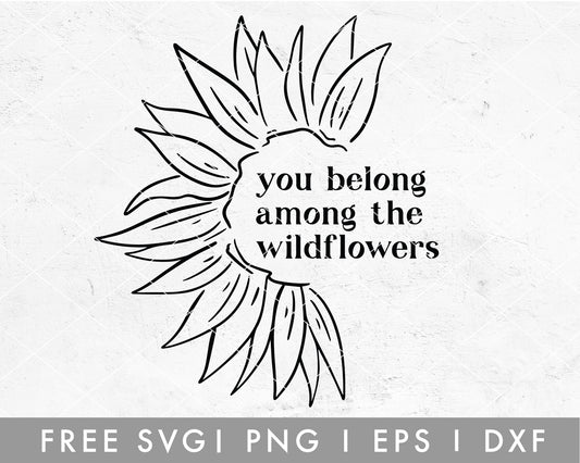 FREE You Belong Among The Wildflowers SVG Cut File for Cricut, Cameo Silhouette