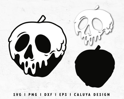FREE Poisoned Apple SVG | Halloween SVG | Black And White