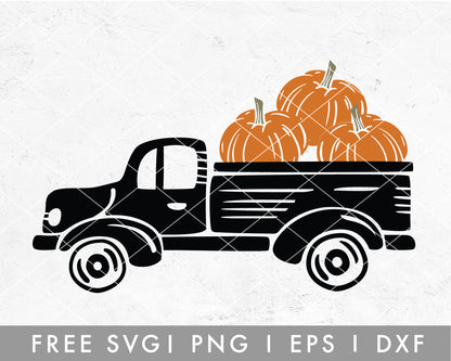 FREE Pumpkin Truck Vintage SVG