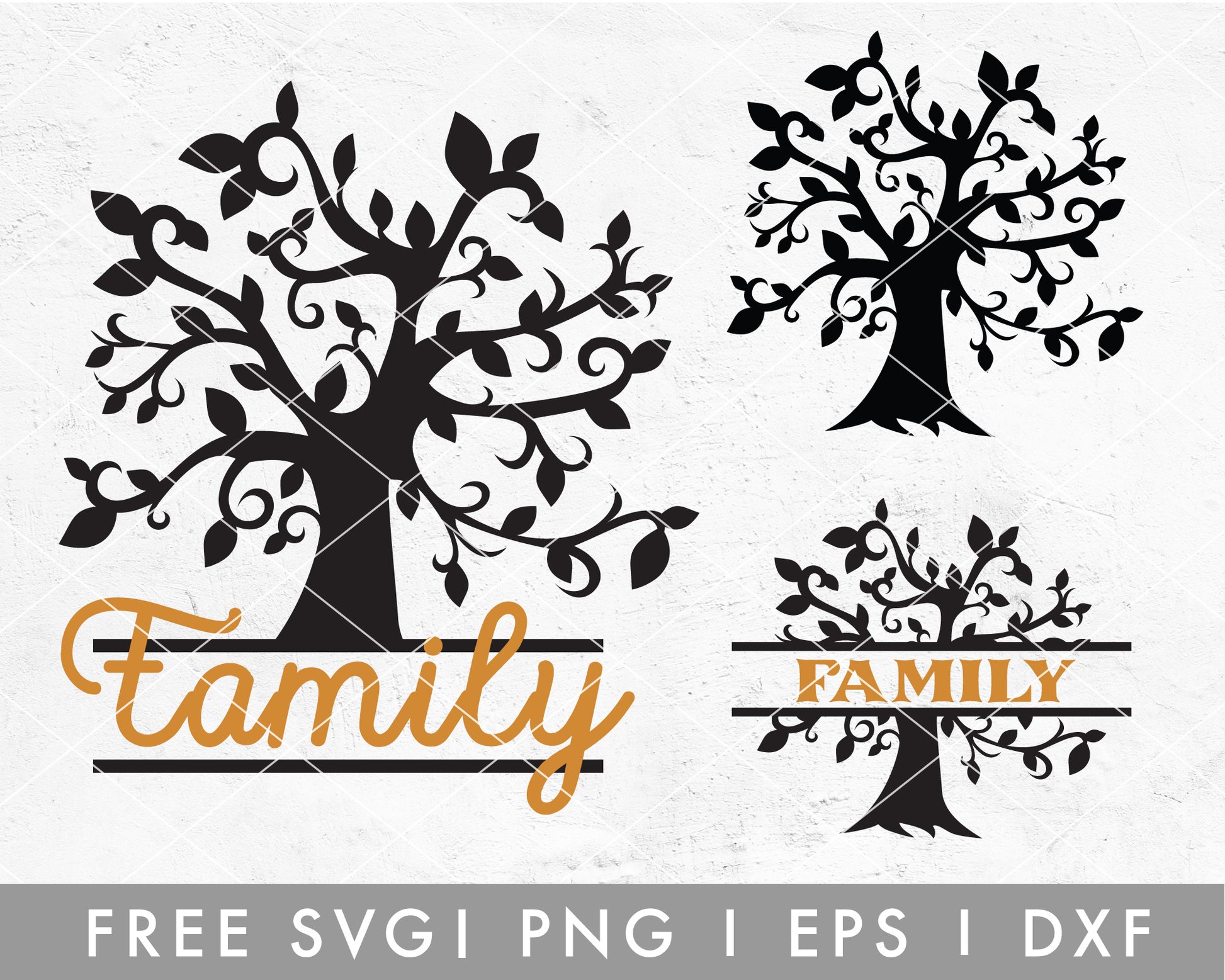 FREE Giving Tree Monogram Set SVG For Cricut, Cameo Silhouette