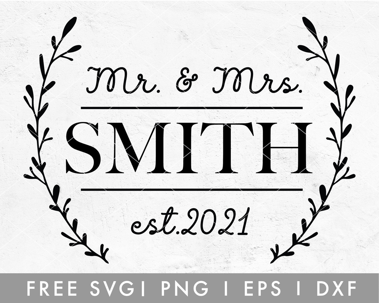 FREE Mr and Mrs Monogram Wreath SVG