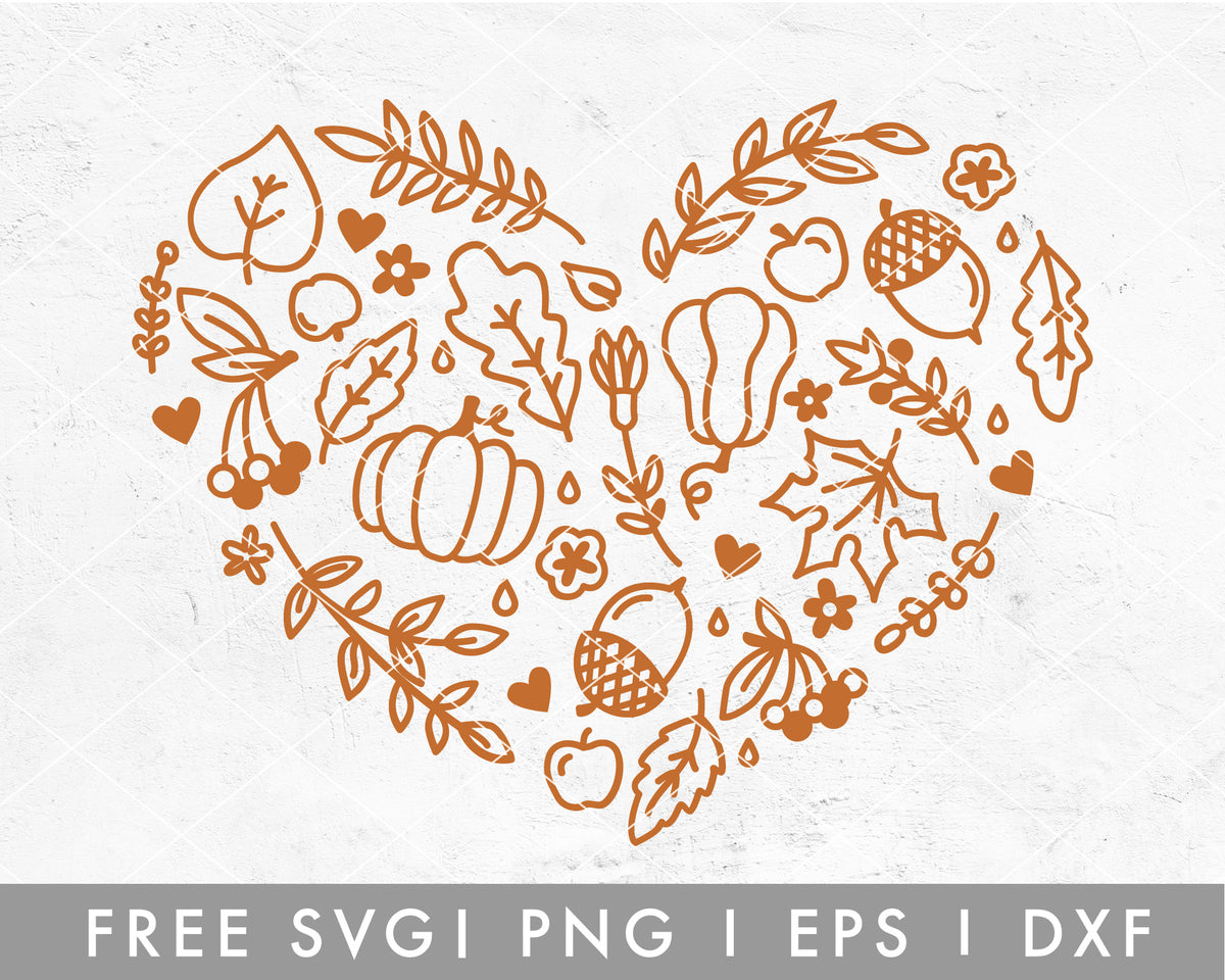 FREE Fall Heart SVG For Cricut, Cameo Silhouette – Caluya Design