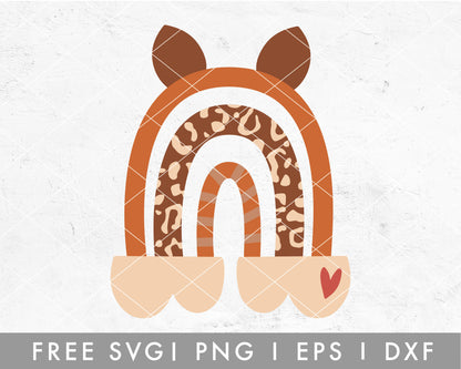 FREE Leopard Boho Rainbow SVG File for Cricut, Cameo Silhouette | Free SVG Cut File