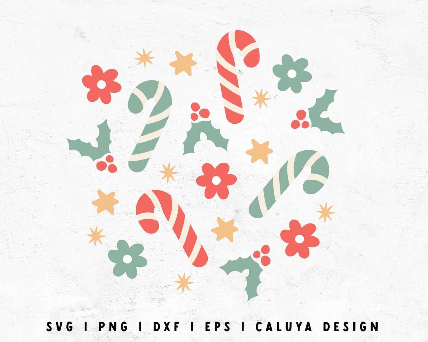 FREE Candy Cane Digital Pattern SVG | Pastel Christmas SVG Cut File for Cricut, Cameo Silhouette | Free SVG Cut File