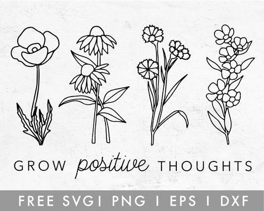 FREE Grow Positive Thoughts SVG
