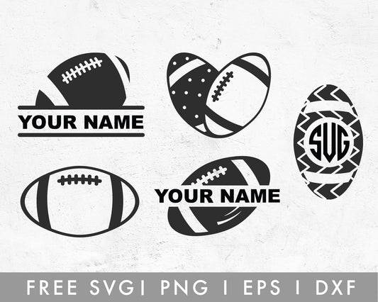 FREE Football Monogram SVG Cut File for Cricut, Cameo Silhouette | Free SVG Cut File