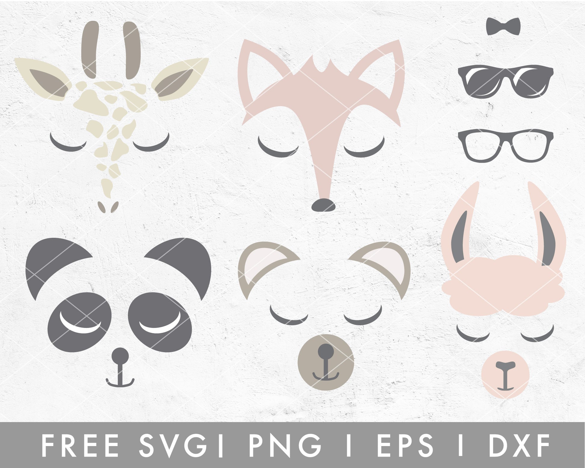 FREE Animal Faces SVG Cut File for Cricut, Cameo Silhouette | Free SVG, PNG, Vector