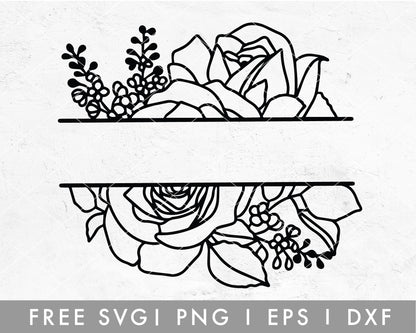 FREE Floral Split Monogram SVG