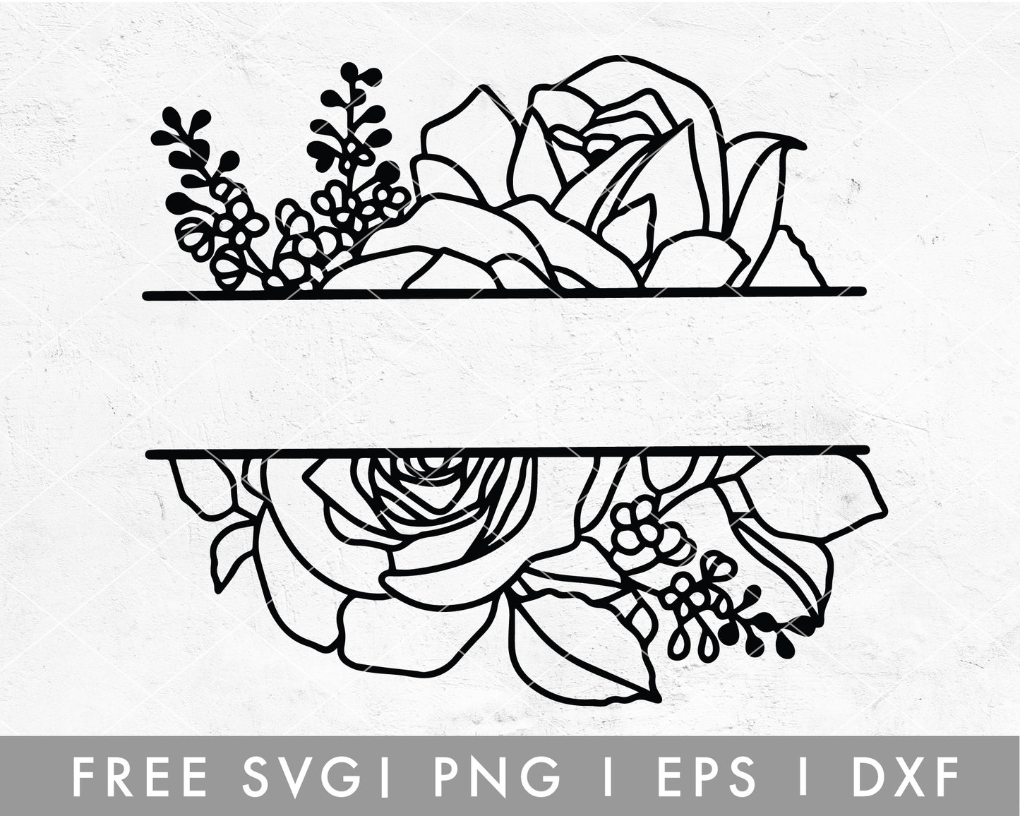Free Floral Split Monogram SVG - CALUYA DESIGN