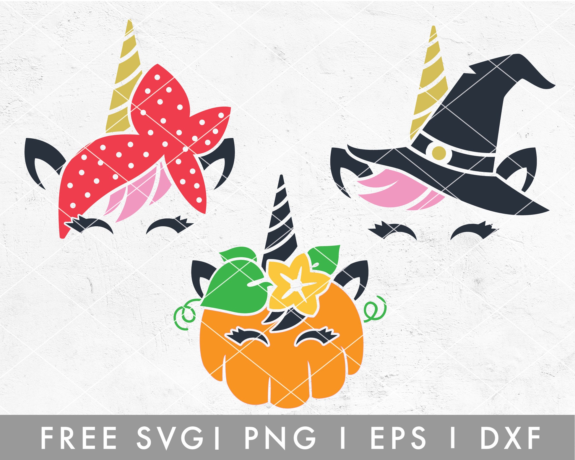 FREE Unicorn Trio SVG Cut File for Cricut, Cameo Silhouette | Halloween Cut File for Kids