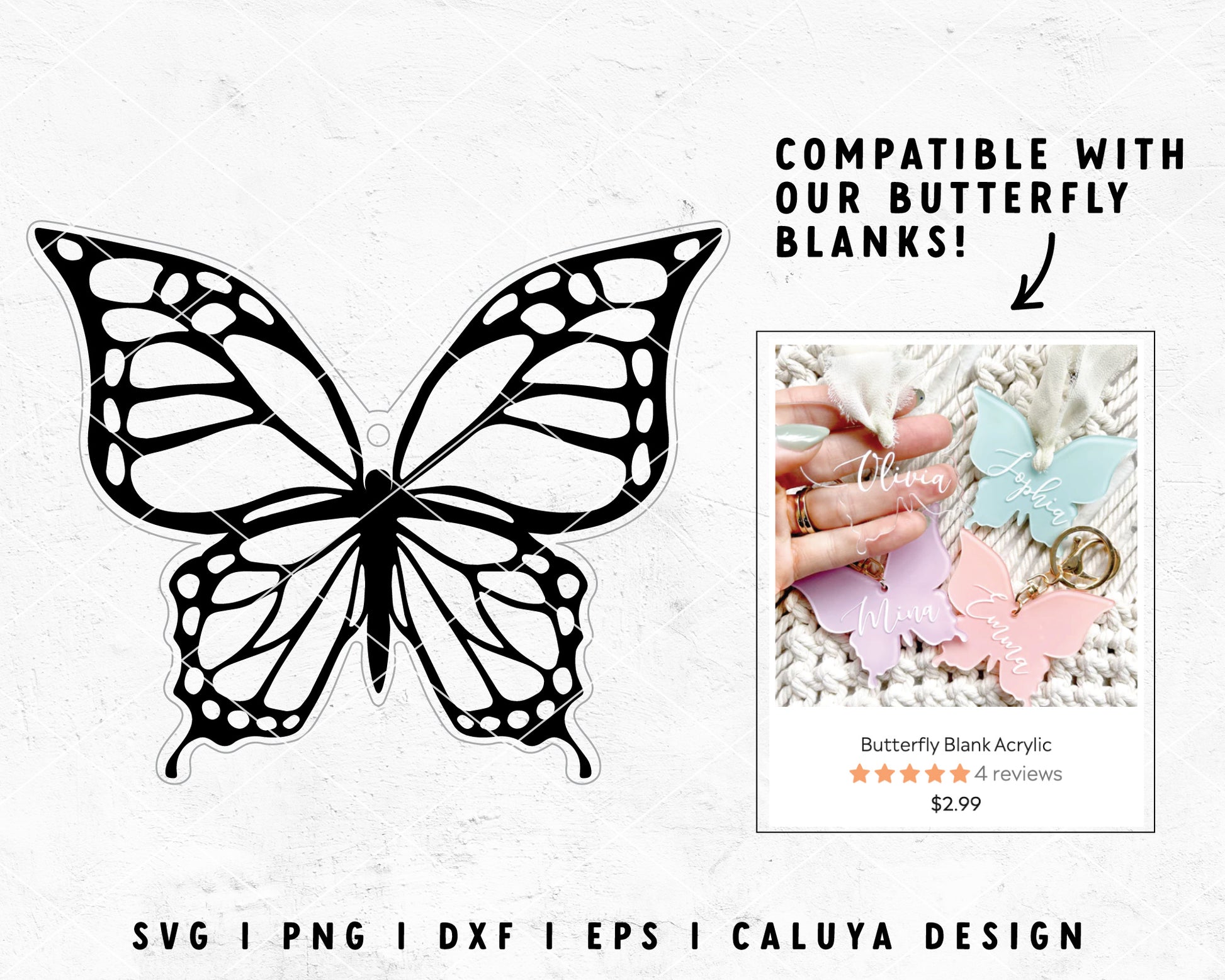 FREE Monarch Butterfly SVG | Butterfly Acrylic Template SVG