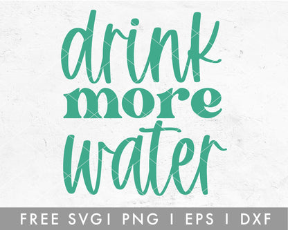 FREE Drink More Water SVG