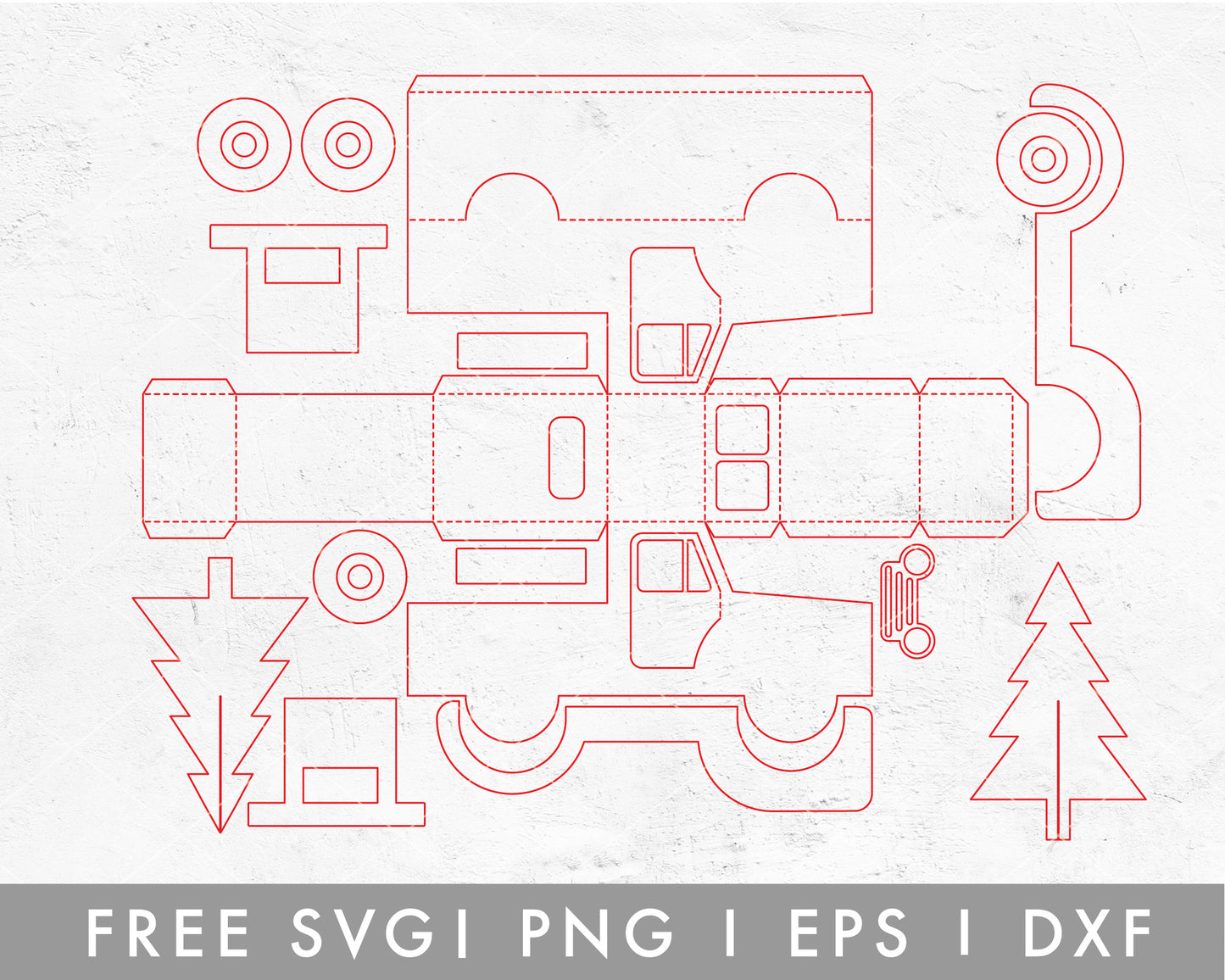 FREE 3D Christmas Truck SVG