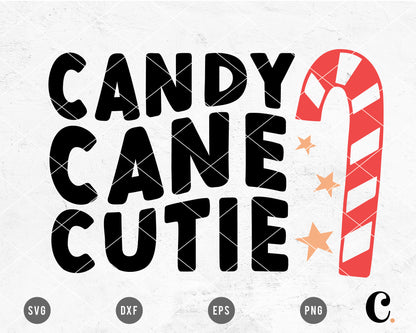 Candy Cane Cutie SVG Cut File for Cricut, Cameo Silhouette | Holiday SVG, Christmas SVG