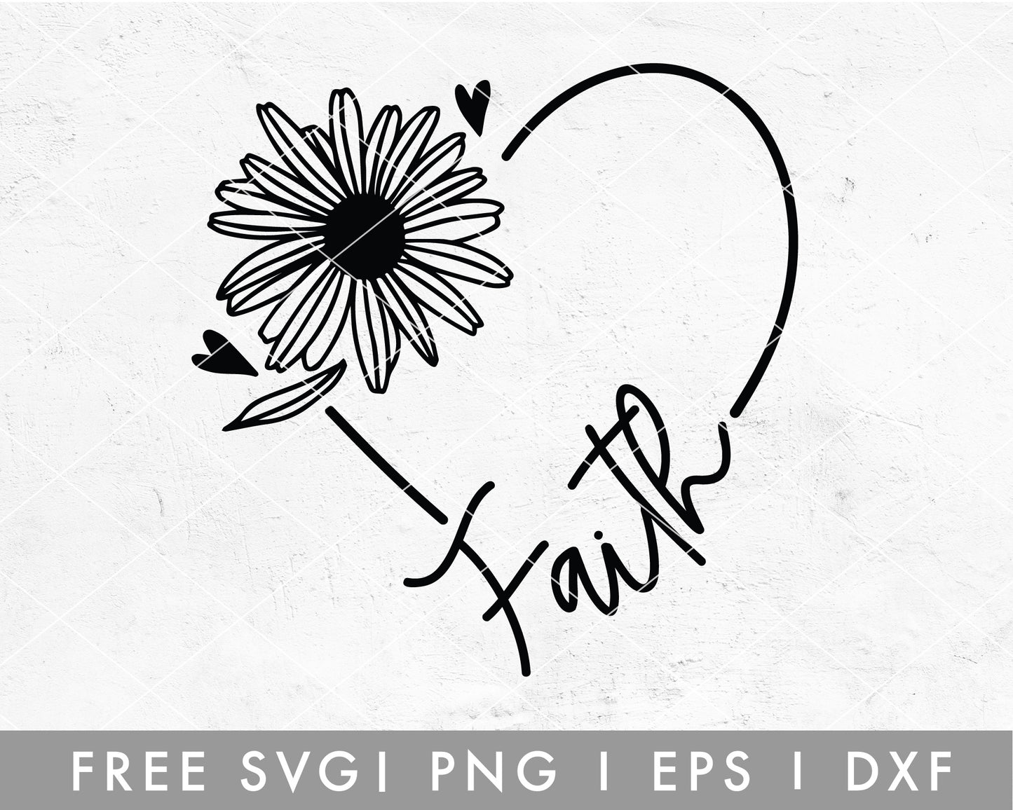 Free Faith Daisy Flower Wreath SVG for Cricut, Cameo Silhouette