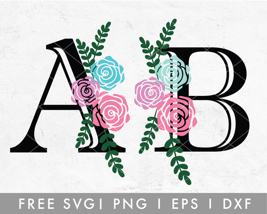 FREE Floral Letters SVG Cut File for Cricut, Cameo Silhouette | Free SVG, PNG, Vector