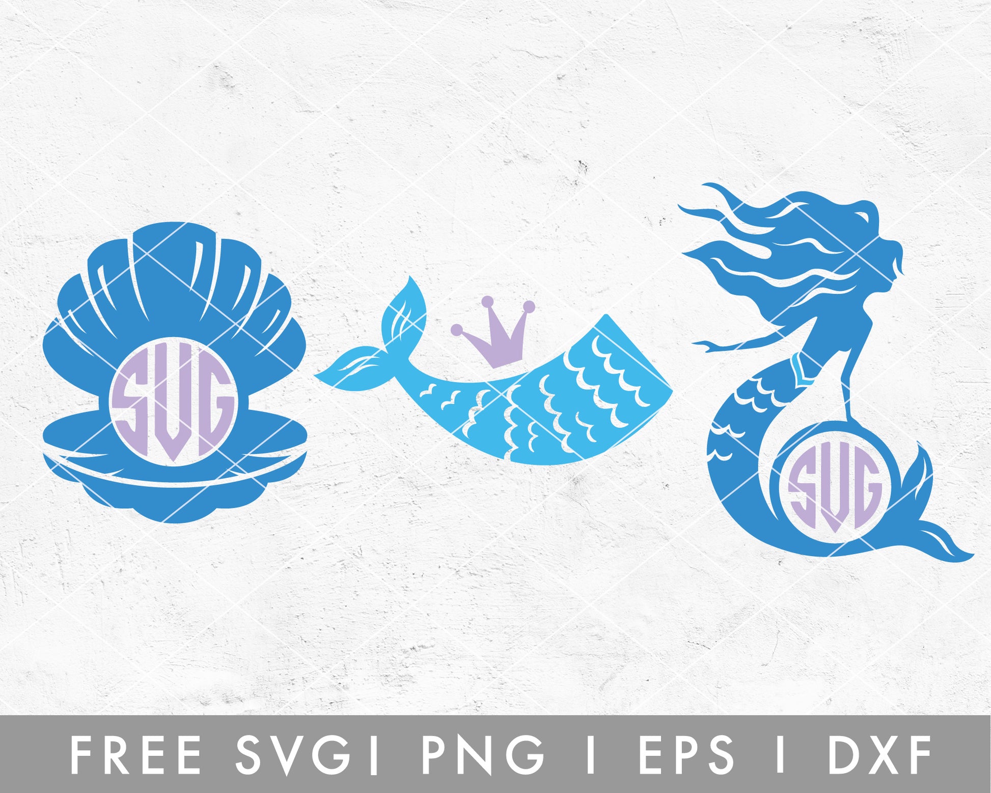FREE Mermaid SVG | Mermaid Tail Monogram SVG Cut File for Cricut, Cameo Silhouette | Free SVG Cut File