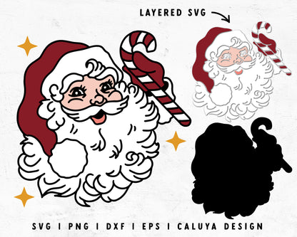FREE Vintage Santa Claus SVG | Candy Cane SVG