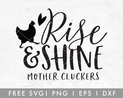 FREE Funny SVG | Rise And Shine SVG Cut File for Cricut, Cameo Silhouette | Free SVG Cut File