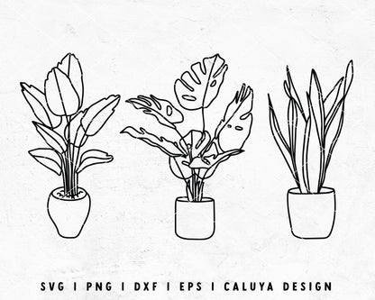 house plant outline FREE Line Art SVG