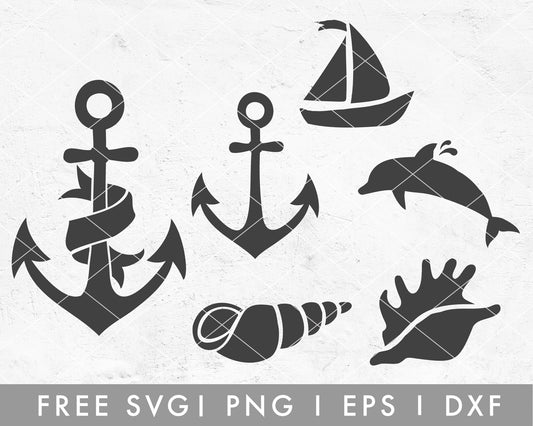 FREE Summer SVG | Nautical Designs SVG Cut File for Cricut, Cameo Silhouette | Free SVG Cut File