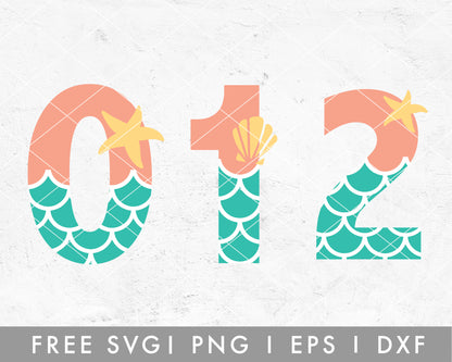 FREE Mermaid SVG | Numbers Cut File for Cricut, Cameo Silhouette | Free SVG Cut File