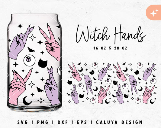 [ Premium ] Witch Hands SVG | Libbey Can Glass Wrap SVG